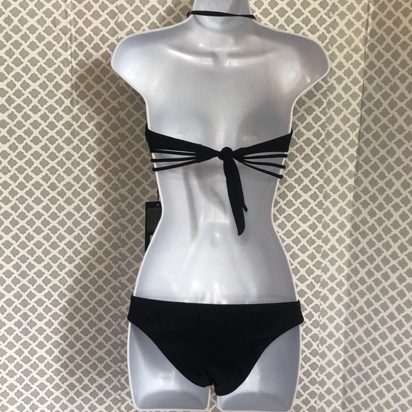 Red Bees black strappy bikini set HT2005 - Picture 5 of 6